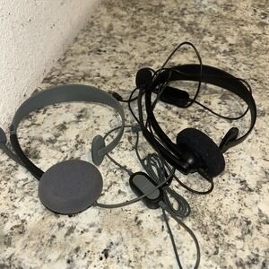 Lot Of 2 GENUINE Microsoft XBox‎ 360 LIVE WHITE Gaming Headset w/Mic OEM B1
